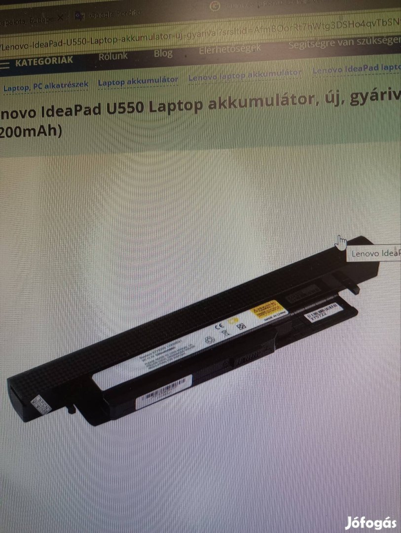 Keresek keresek használt Ideapad U550 akkumulátort