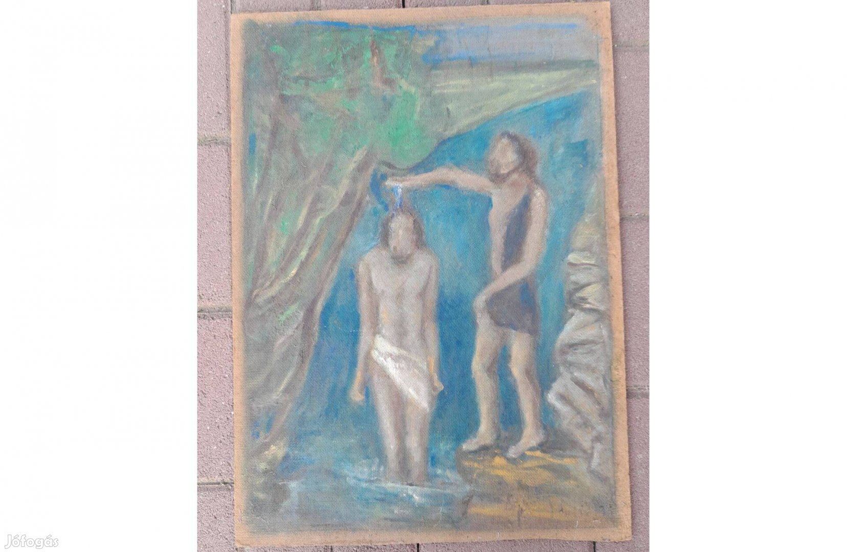Keresztelő szent János, olaj-farost festmény, vallási tárgyú festmény