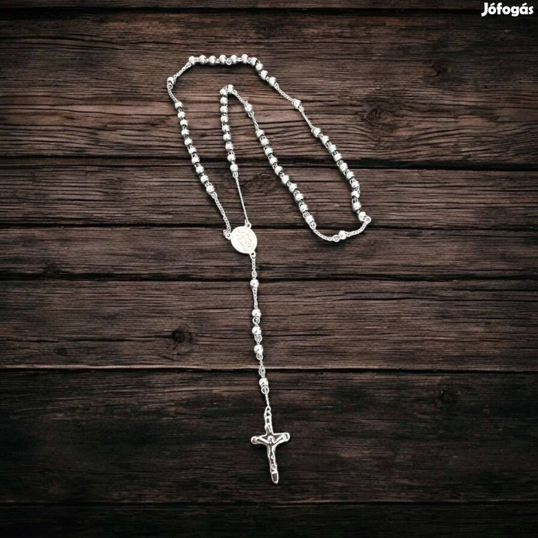 Keresztes nemesacél ezüst színű férfi nyaklánc
