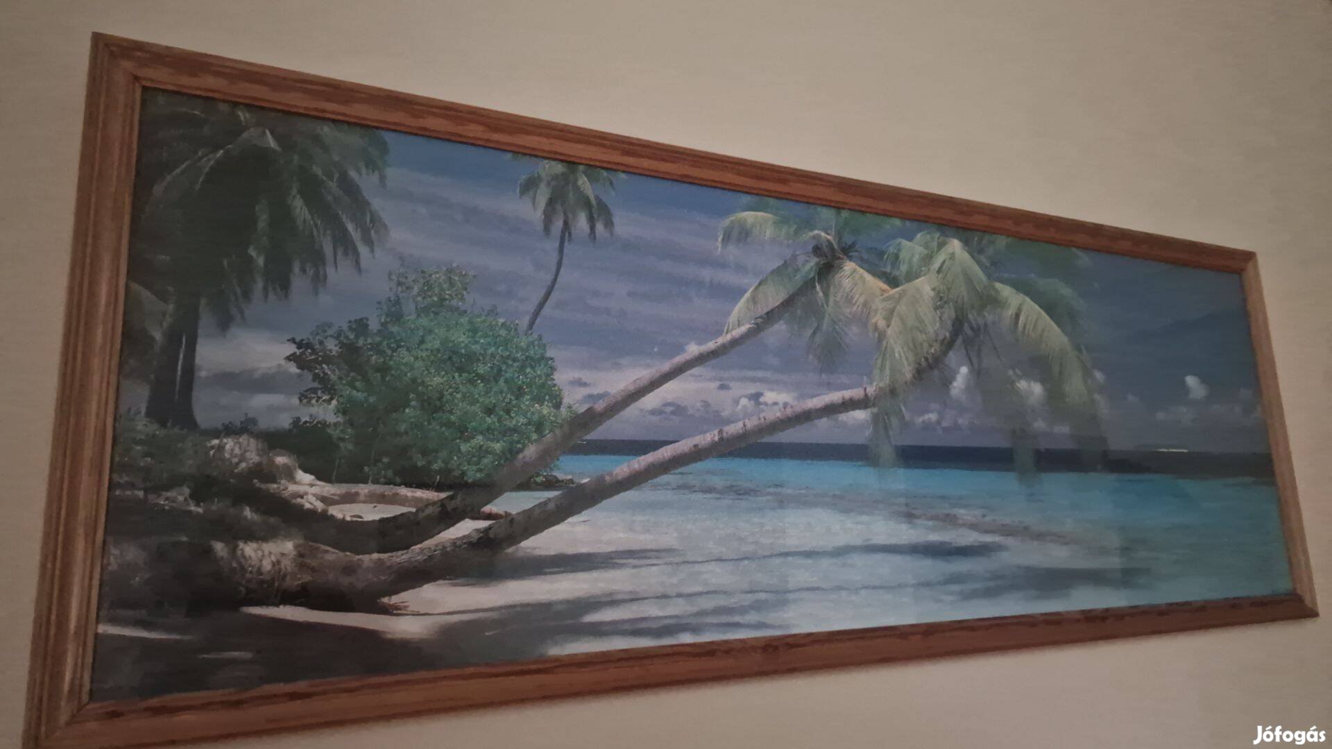 Keretezett kép fehérhomokos tengerpart 125x60