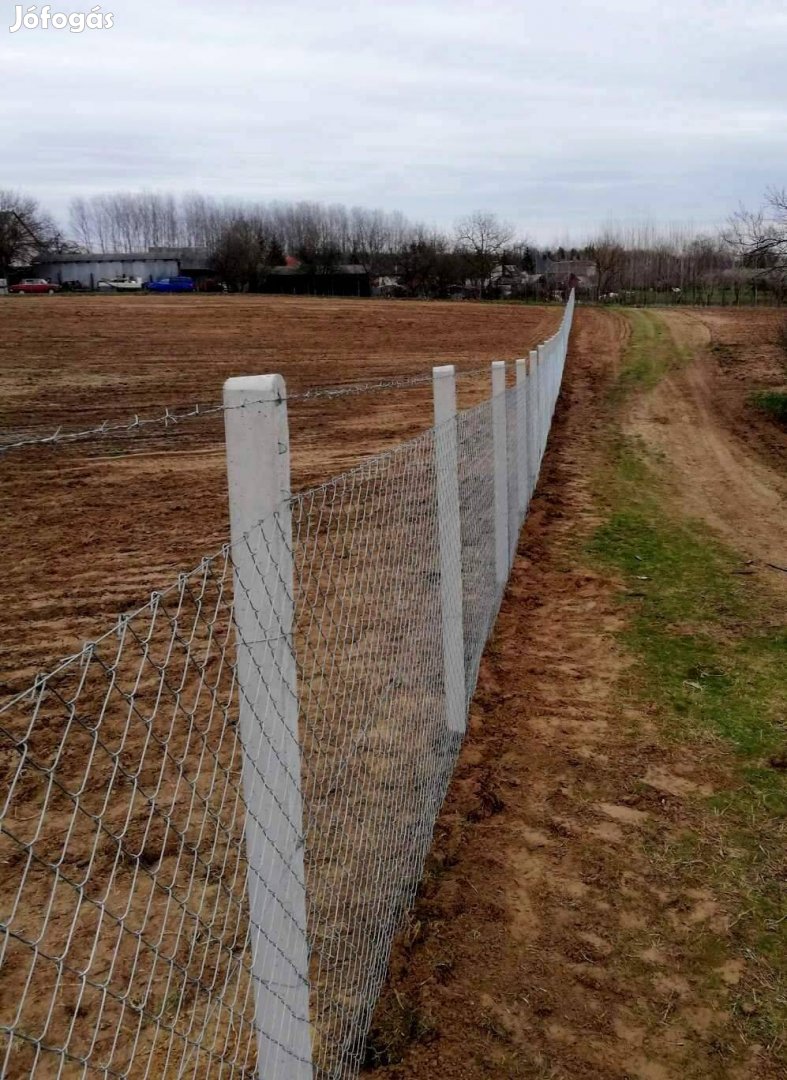 Kerítés építés Veszprém! Drótfonat, vadháló, betonoszlop, drótháló