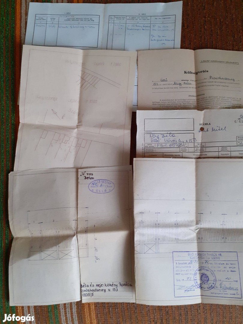 Kerítés építéssel kapcsolatok iratok tervrajz 1972