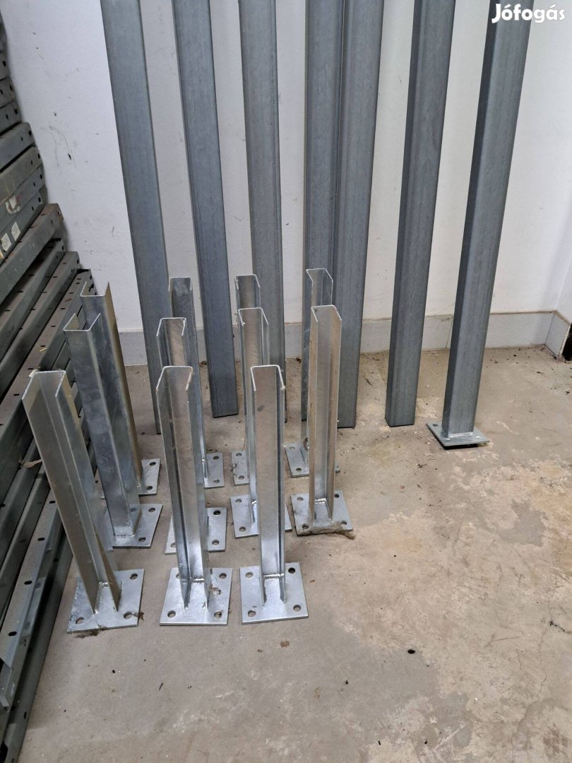 Kerítés oszlopok lecsavarozható talppal + feszítő drót