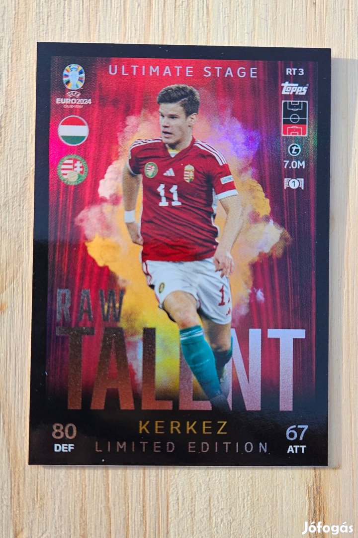 Kerkez Raw Talent Match Attax focis kártya