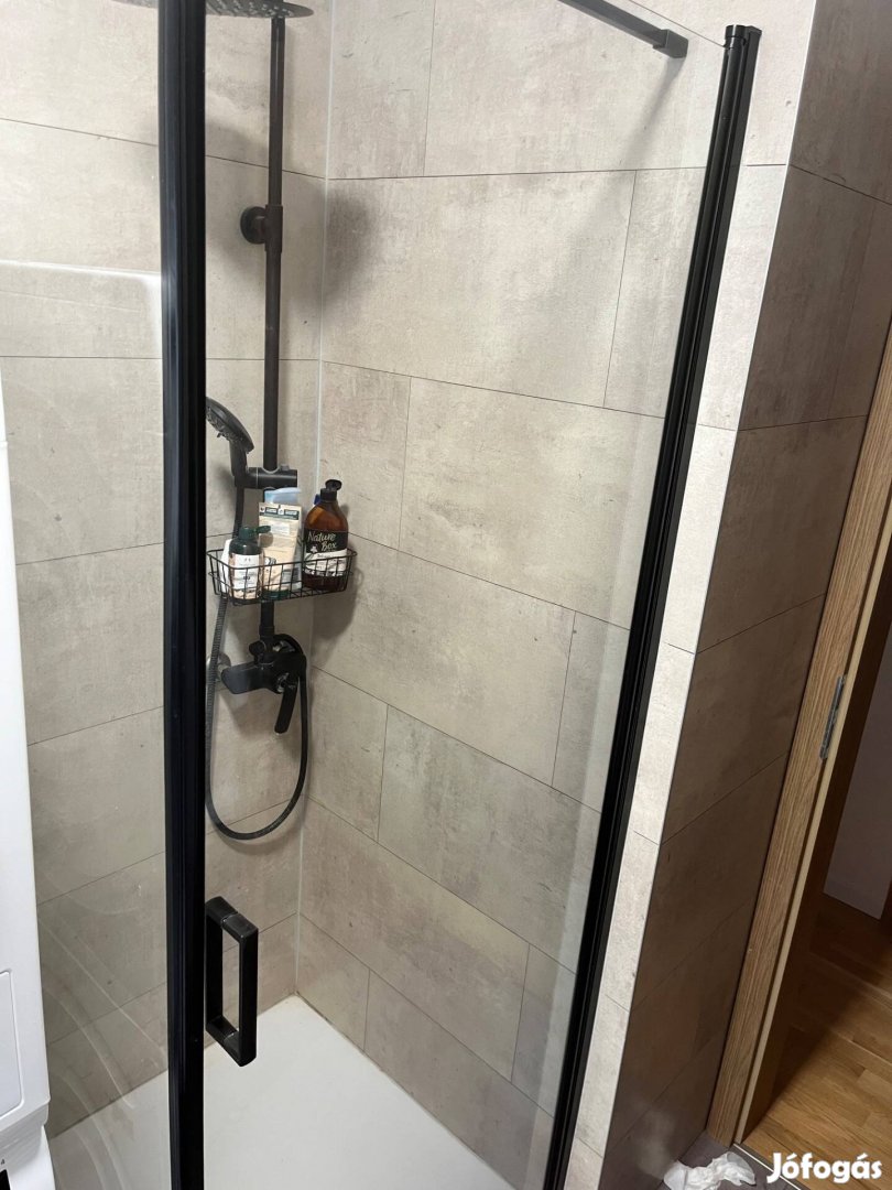 Kerra Hera fekete 80x80 cm szögletes nyílóajtós zuhanykabin