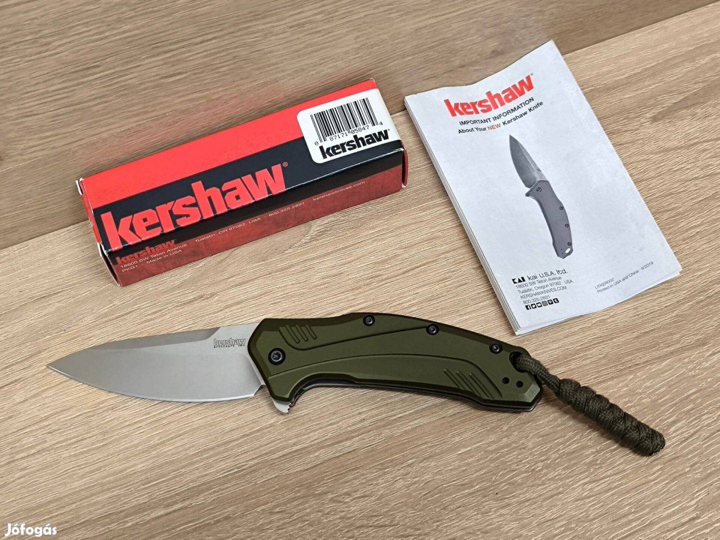 Kershaw Link Olive Green CPM 20CV egykezes kés Made in USA