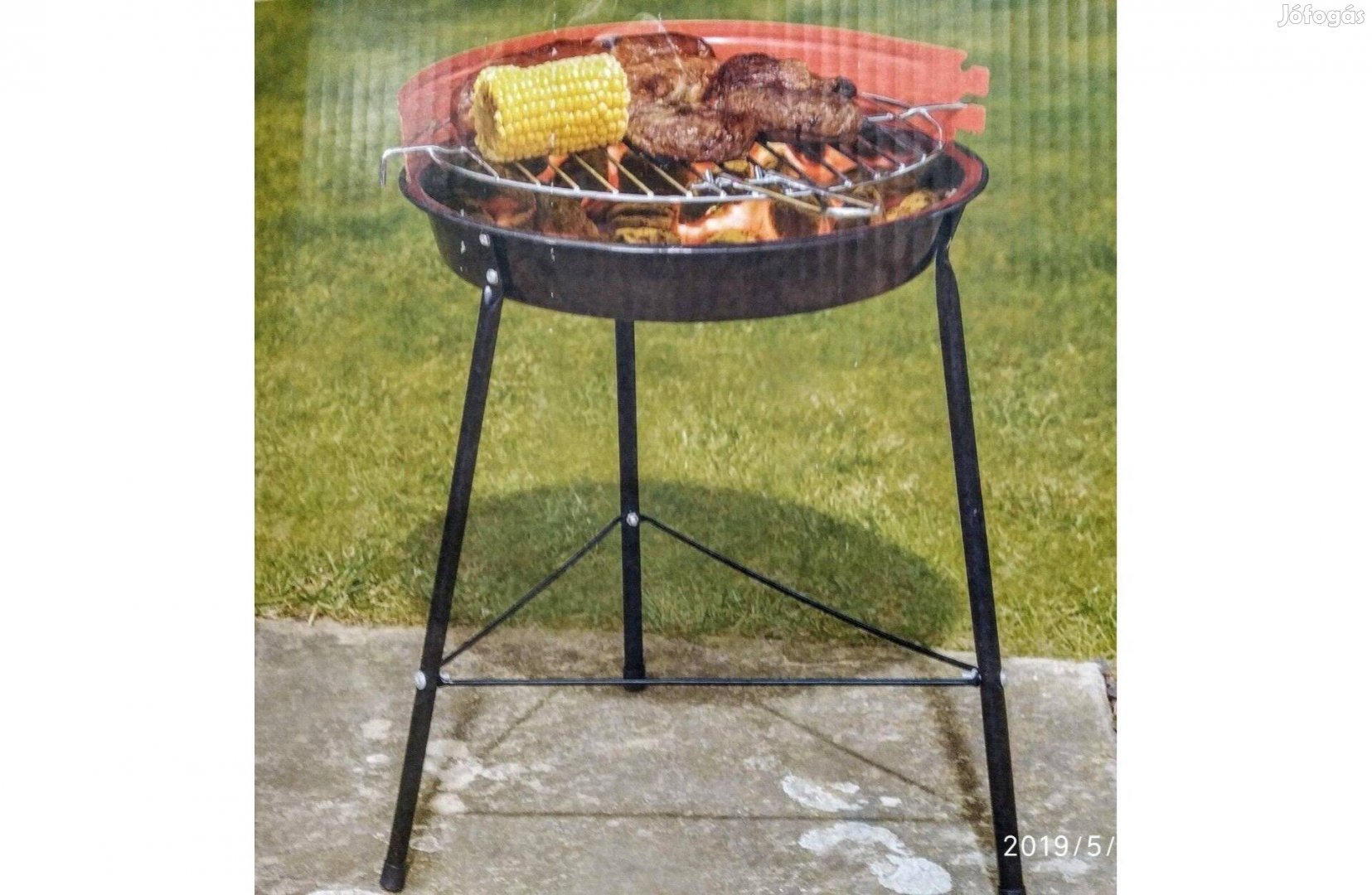 Kerti Party Grill 25 CM Dobozában Szélvédővel, Grillráccsal