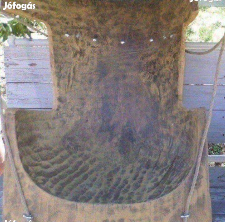 Kerti bútor teknő fotel faragott fa hinta