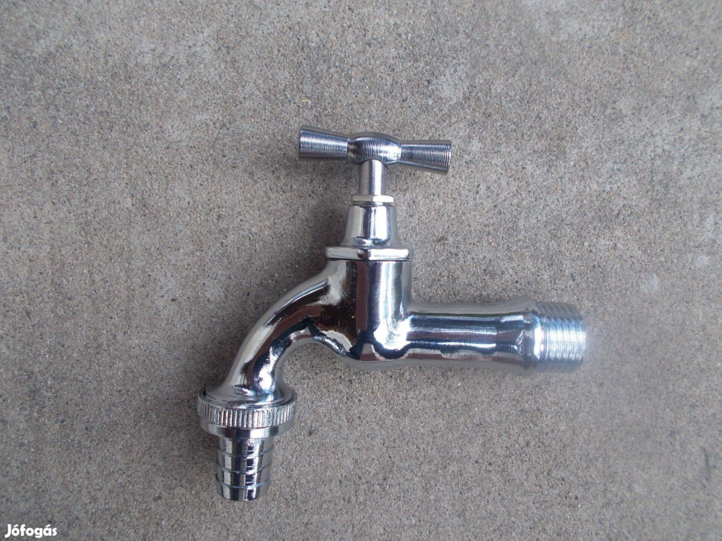 Kerti csap 12-os, tömlővéges, cromozott, Profi, Új!