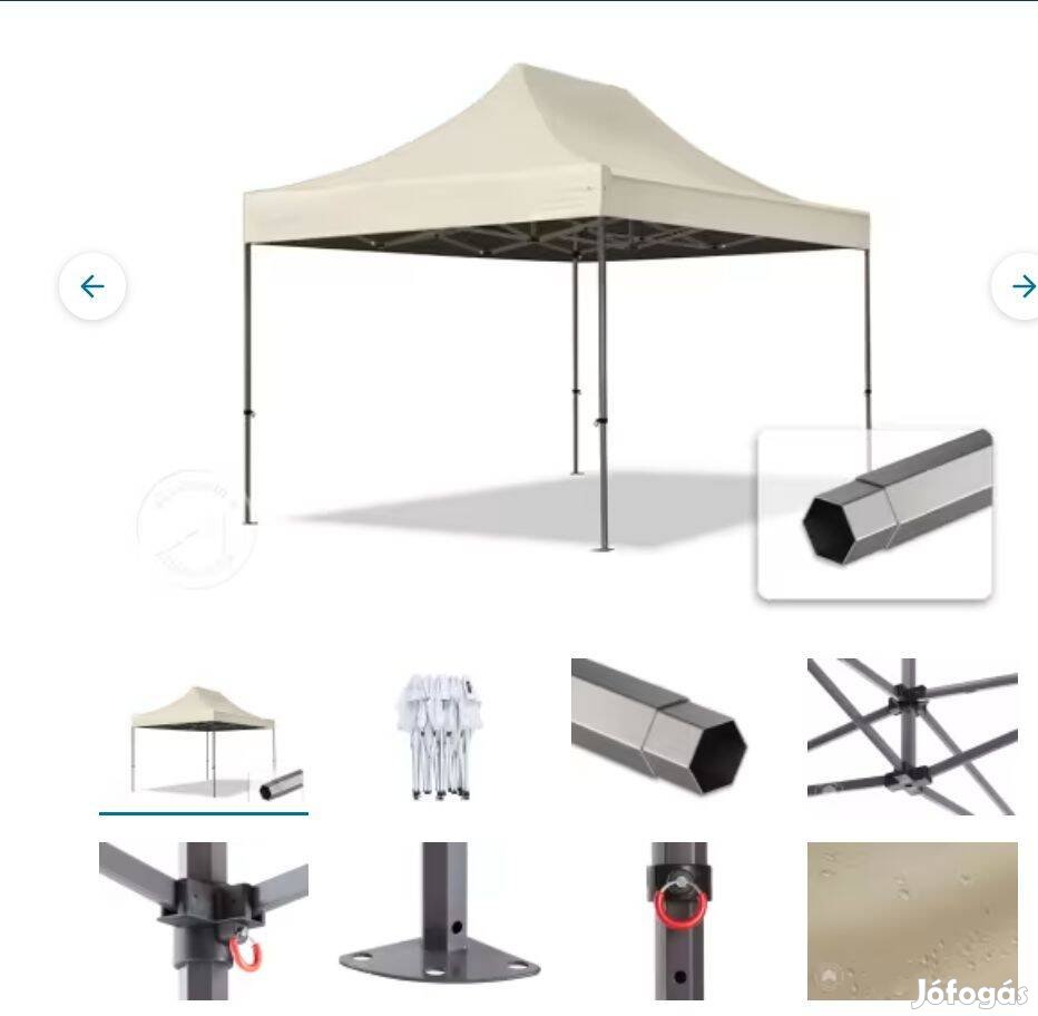Kerti összecsukható pavilon acél vázas Új