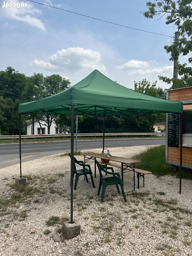 Kerti pavilon, sörsátor, összecsukható, 3x3m méretben