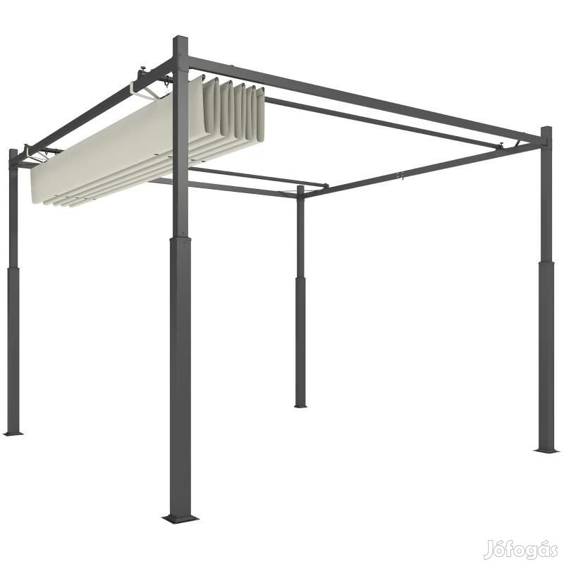 Kerti pergola 3×3 m  kihúzható tetővel, mágneszáras