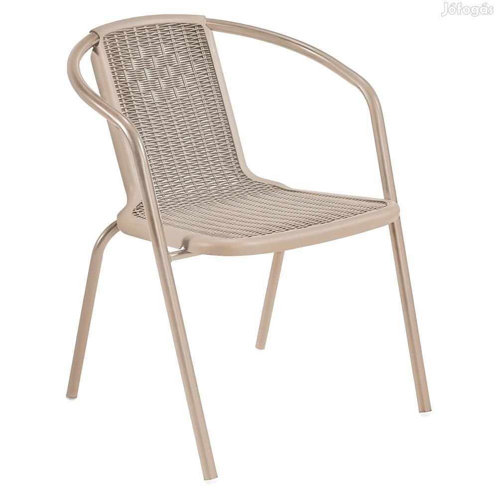 Kerti rakásolható szék, champagne, acélműanyag, FRENY