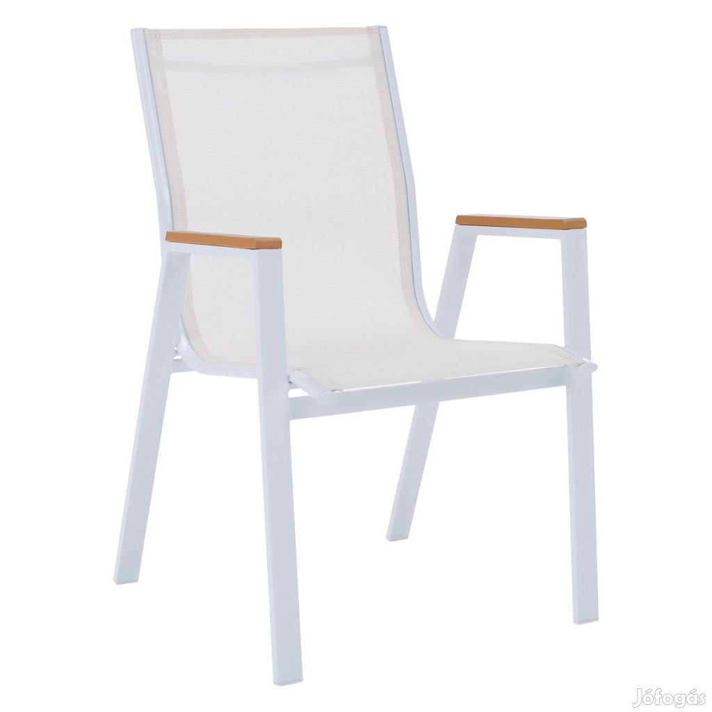 Kerti rakásolható szék, fehér acéltölgy, BONTO