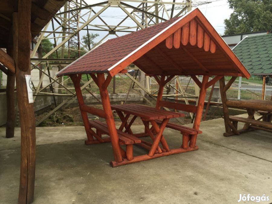 Kerti rönk sör pavilon 10 személyes zsindelytetős