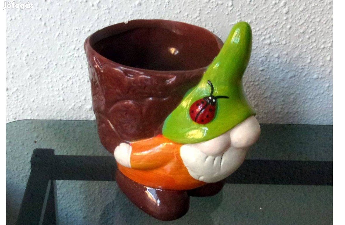 Kerti törpe kaspó dekoráció 10 cm átmérőjű cserép