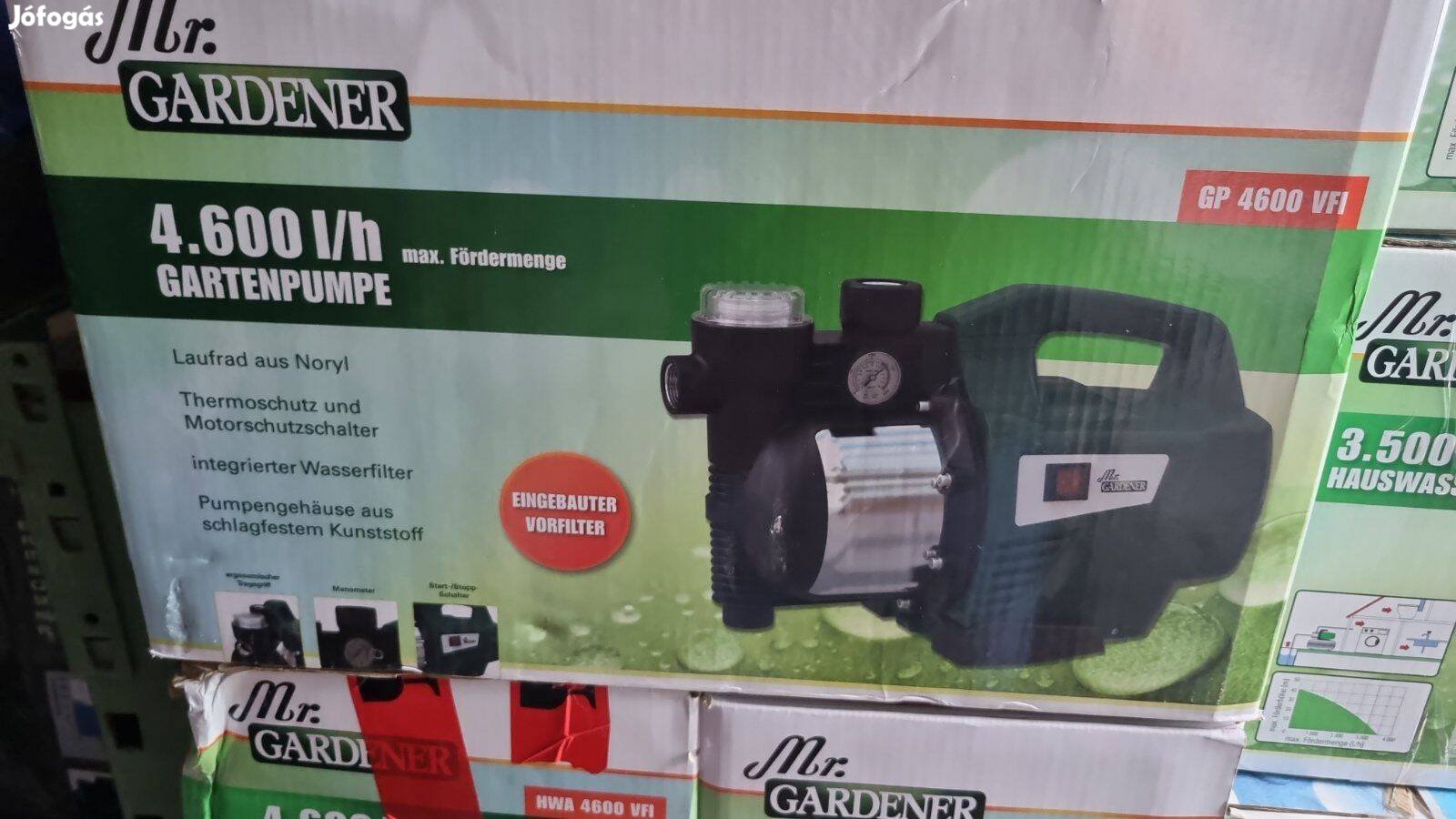 Kerti vízszivattyú 1100W teljesítménnyel, 4600liter/óra vízhozammal