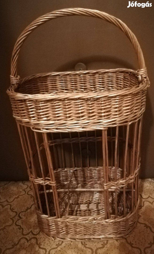 Kertpartihoz,új 50 cm magas piknik kosár,fonott!/62