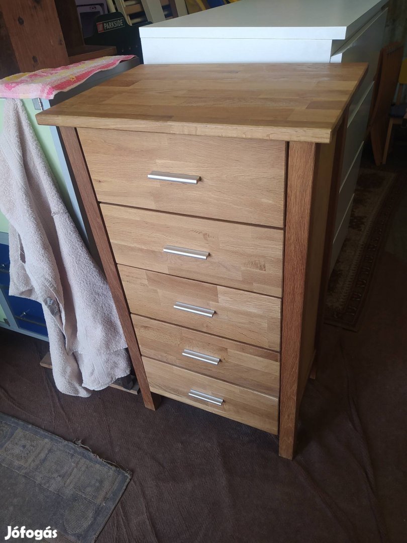 Keskeny keményfa komód full fa mindene