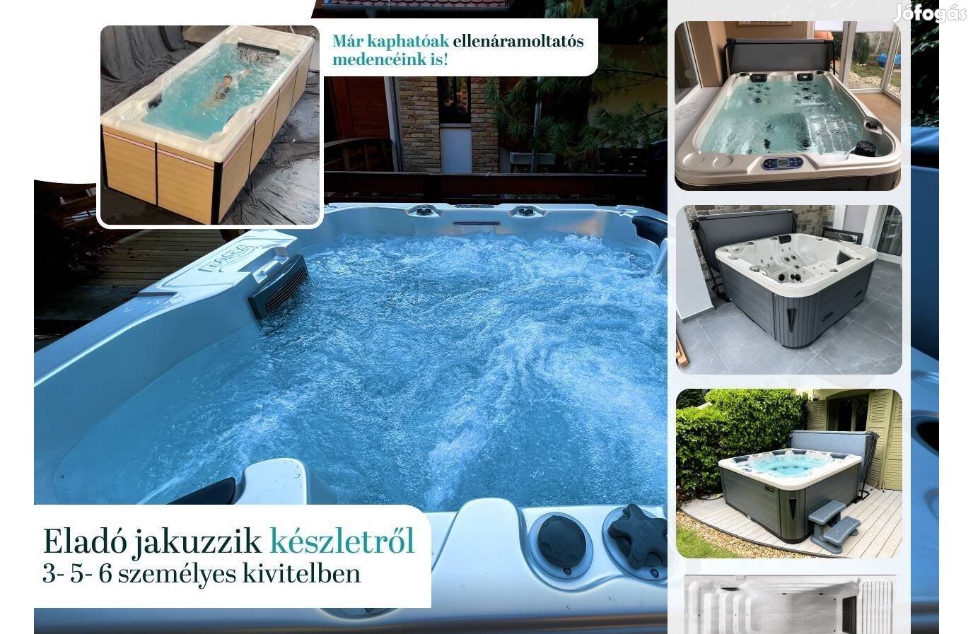 Készl.új Whirlpool 3-5-6szem.Wifis jakuzzi masszázsmedence jacuzzi