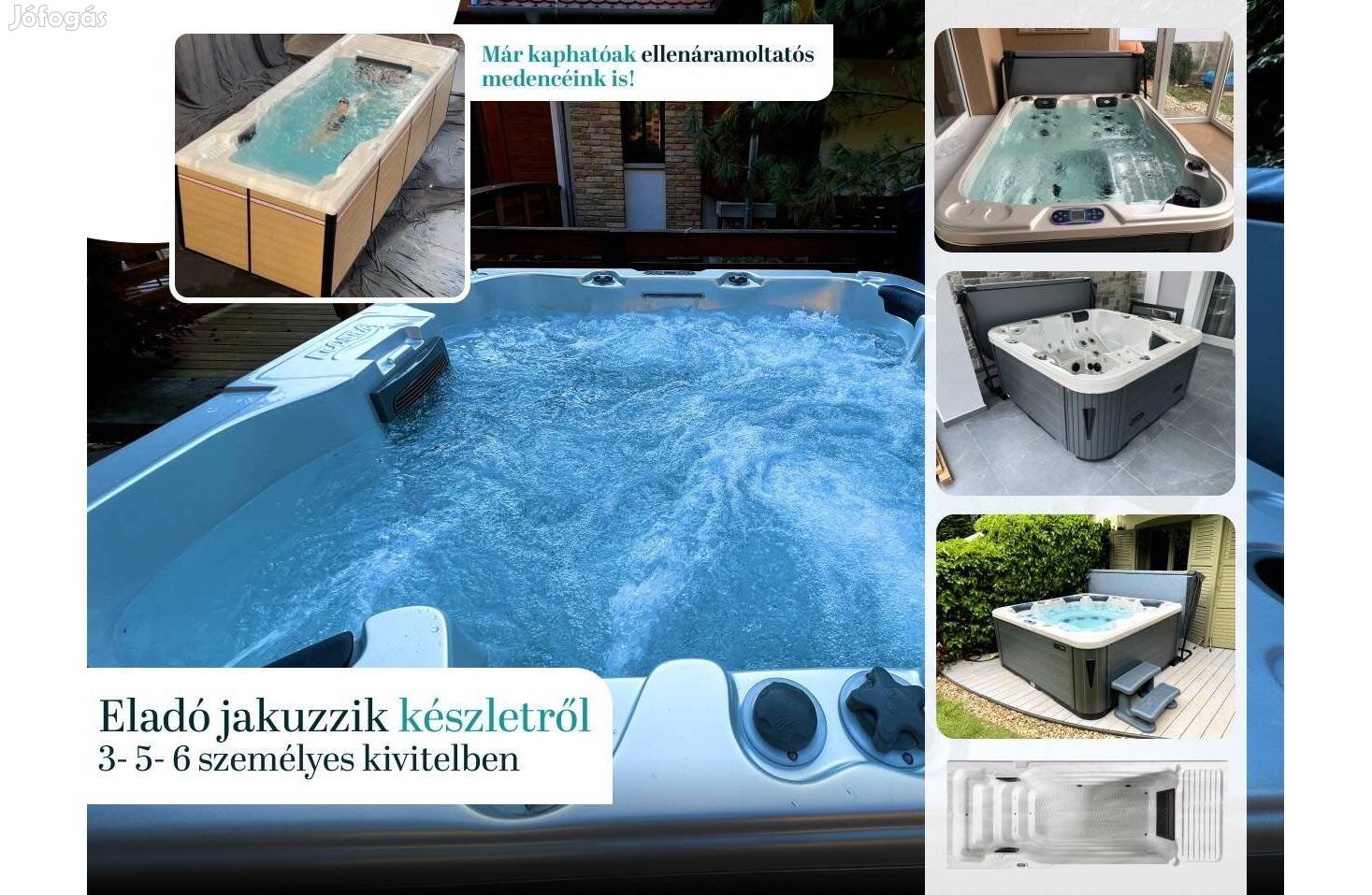 Készleten új többfekvős Whirlpool WiFi jakuzzi masszázsmedence jacuzzi