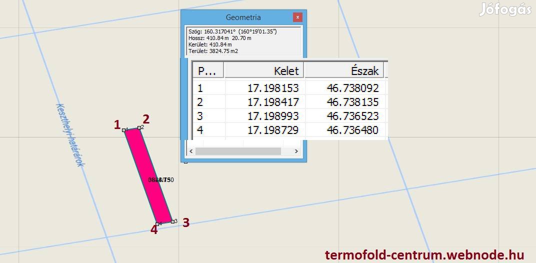 Keszthelyen osztatlan közös rétből 2924 nm eladó