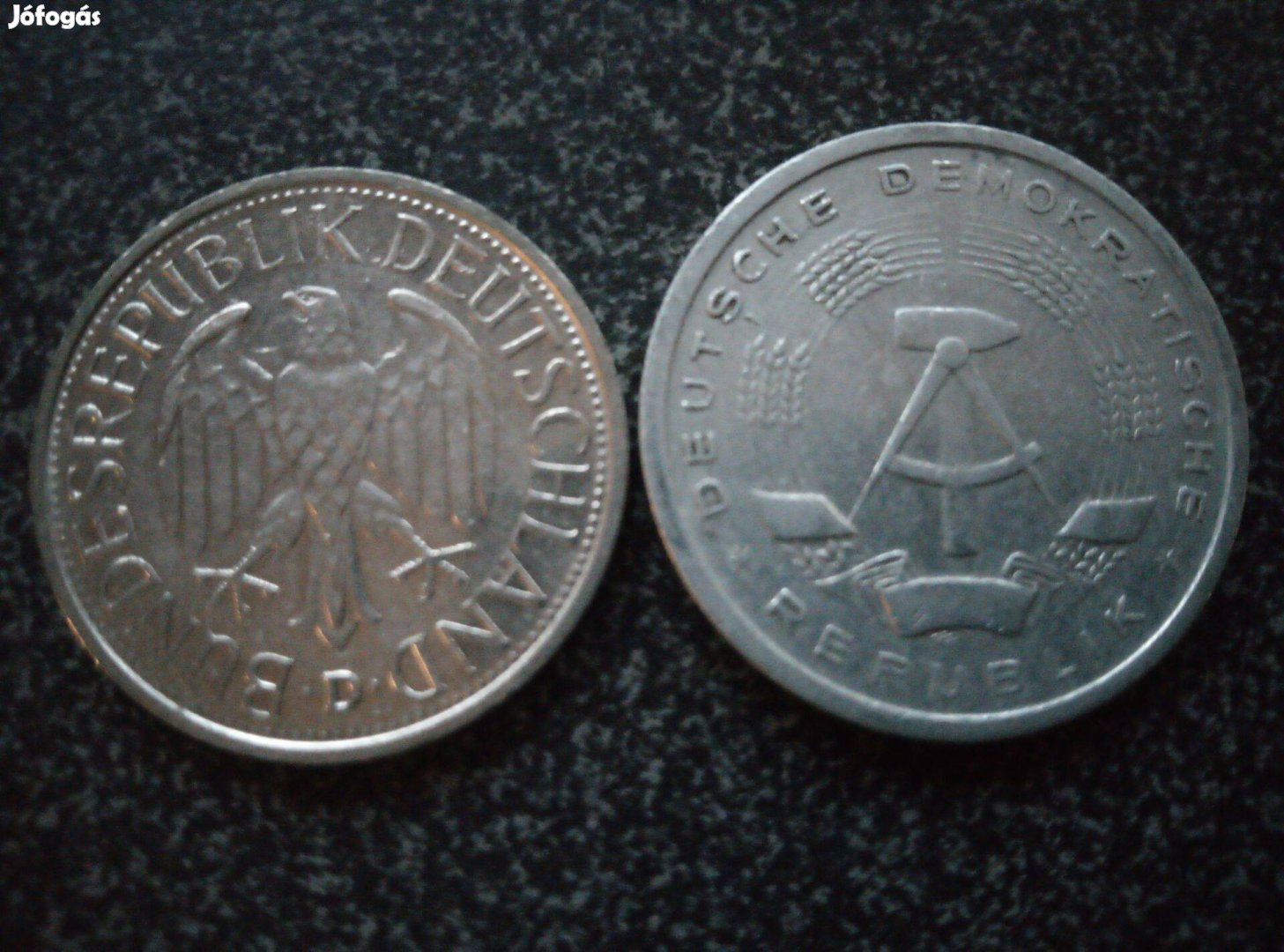 Két Németország érméi, 2 x 1 márka 1983, 1956