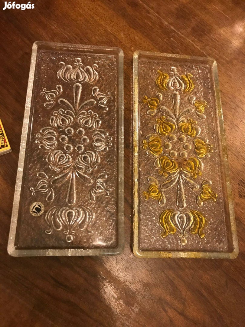 Két Nyugat Német üvegtálca