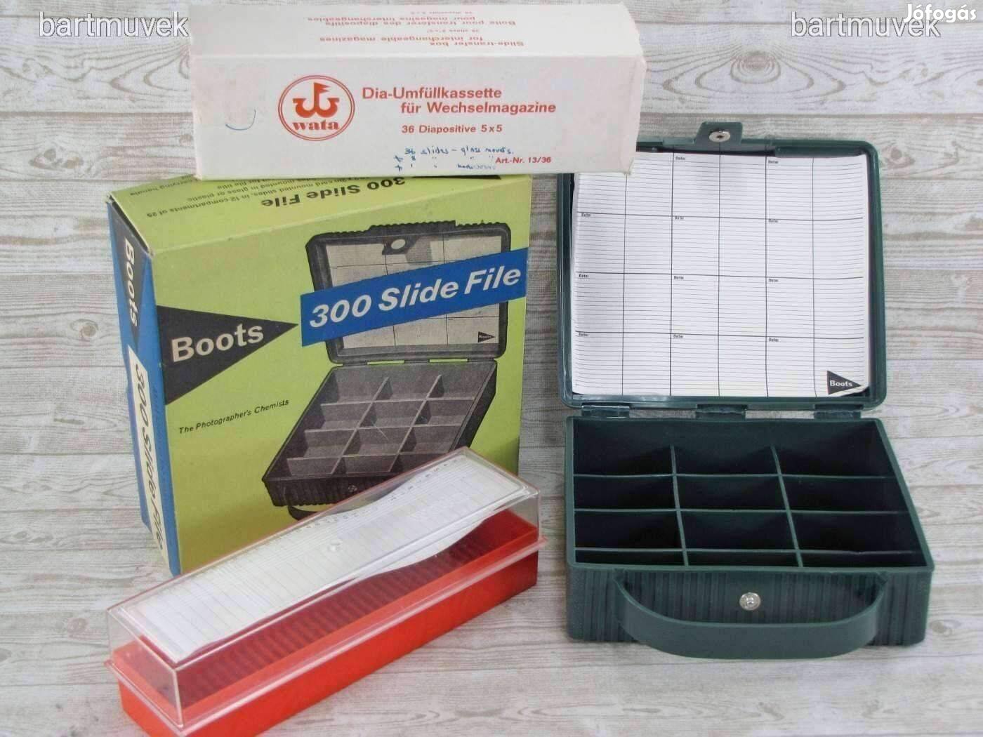 Két darab retro - 300 és 36 darabos - diakép tartó doboz -