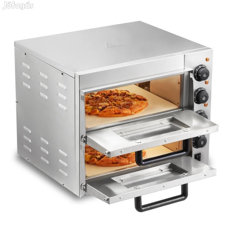 Két szintes elektromos pizzasütő  35,5 cm átmérő, 50-350 °C&#8230;