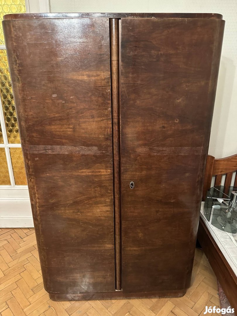 Kétajtós ruhászszekrény art deco antik