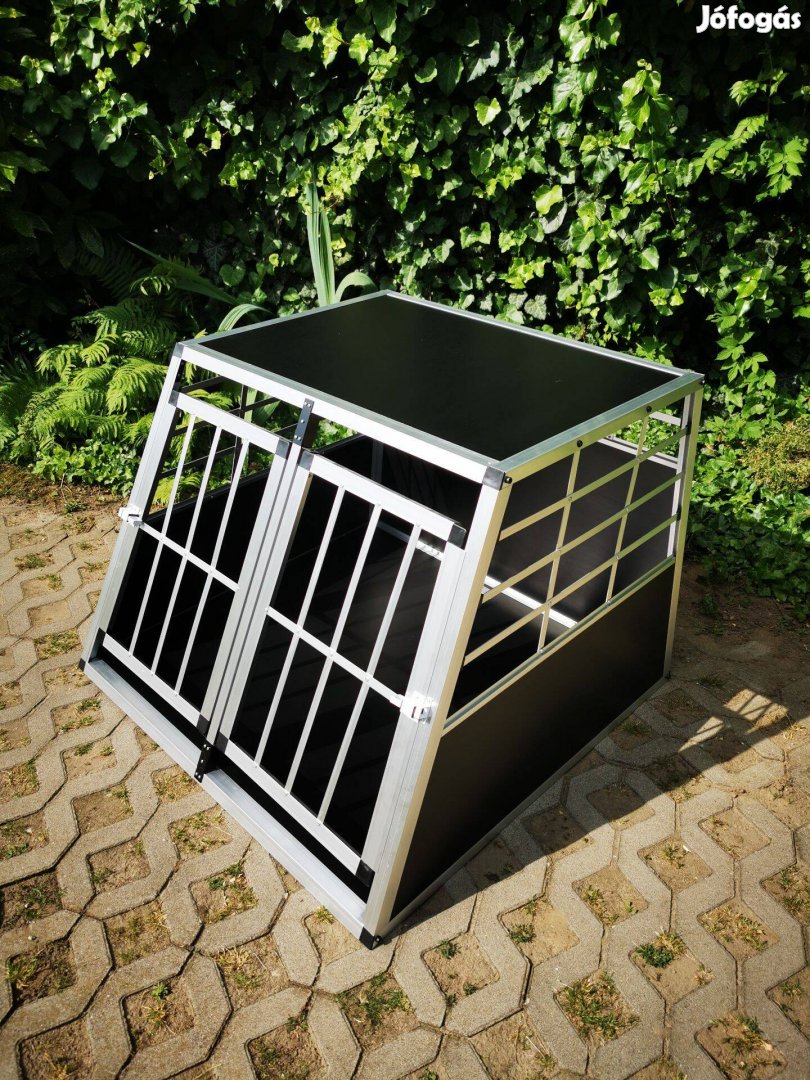 Kétajtós új, alumínium kutyabox, szállítóbox