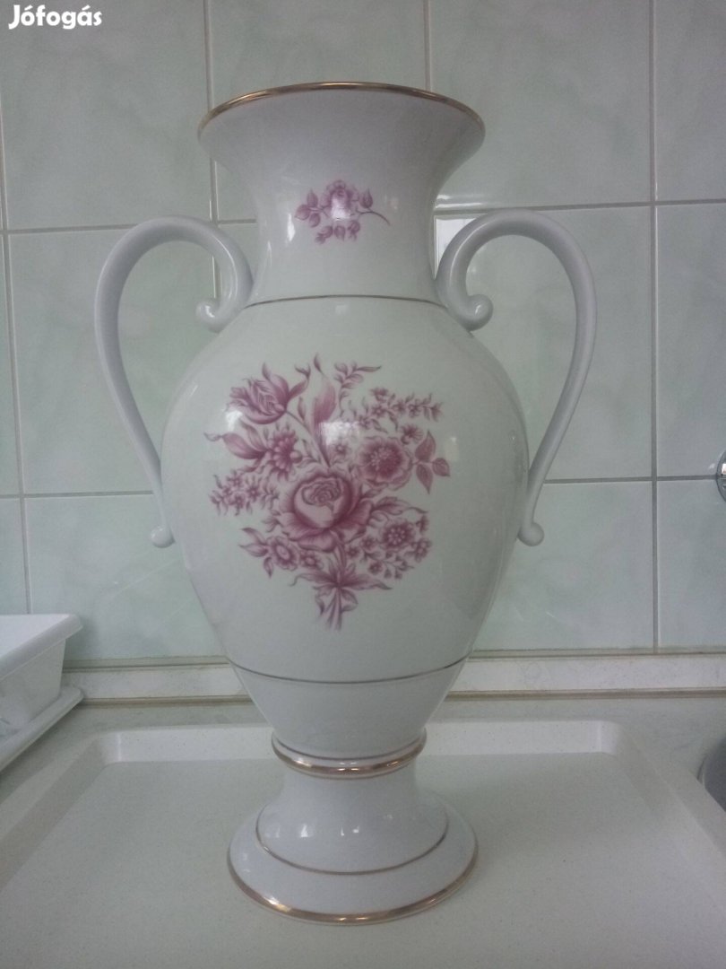 Kétfüles hollóházi porcelán váza