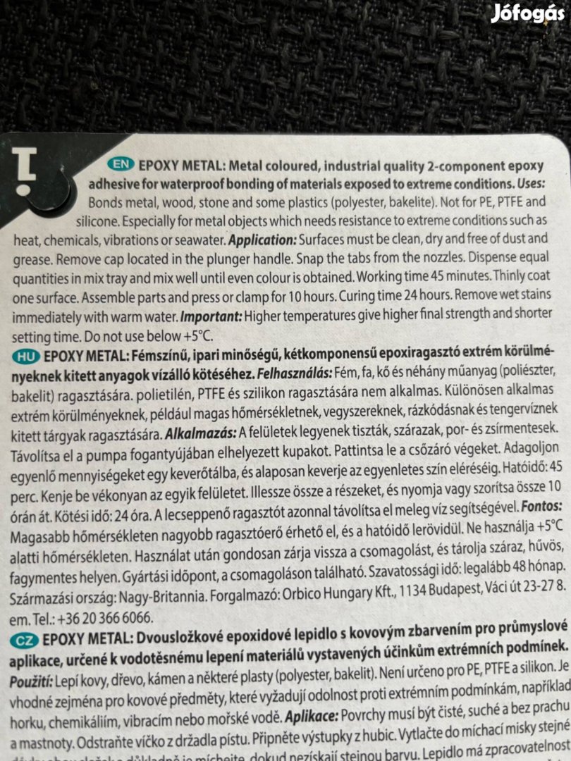Kétkomponensü ragasztó