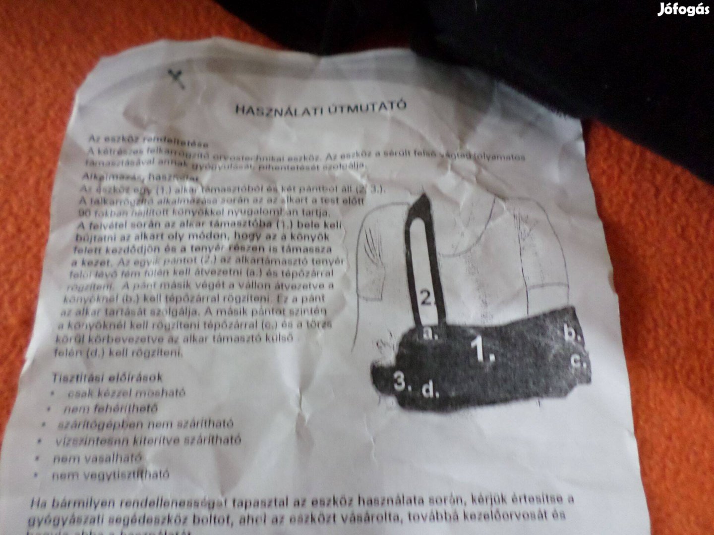 Kétrészes felkarrögzítő Alkarbandázs (védőkötés)