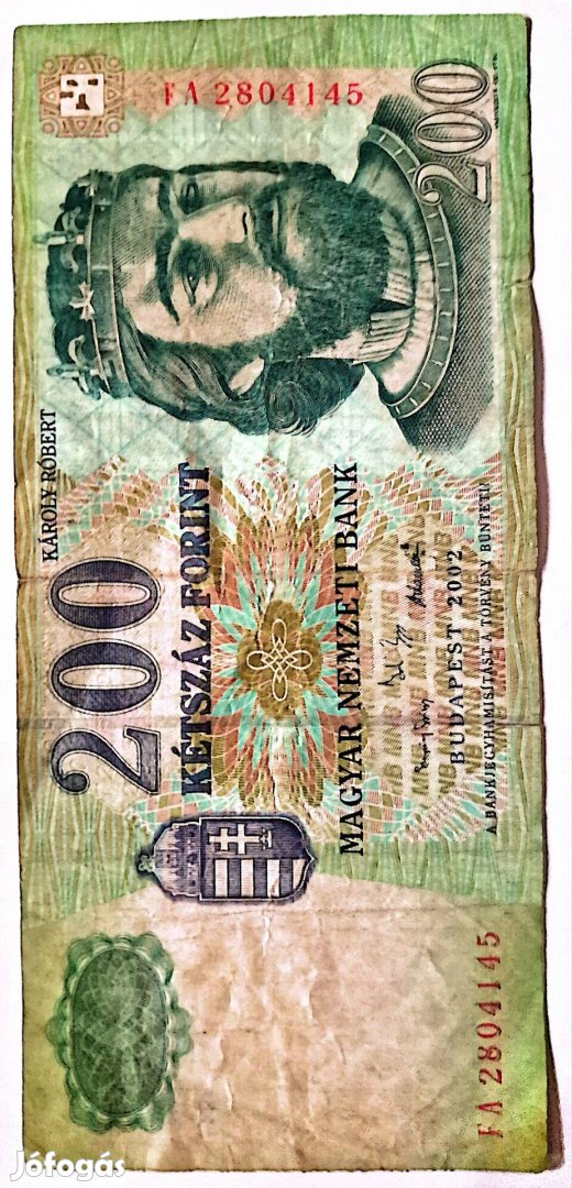 Kétszáz Forint bankjegy 2002. év sorozatsz: Fa2804145