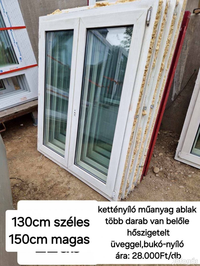 Kettényíló műanyag ablak 130*150