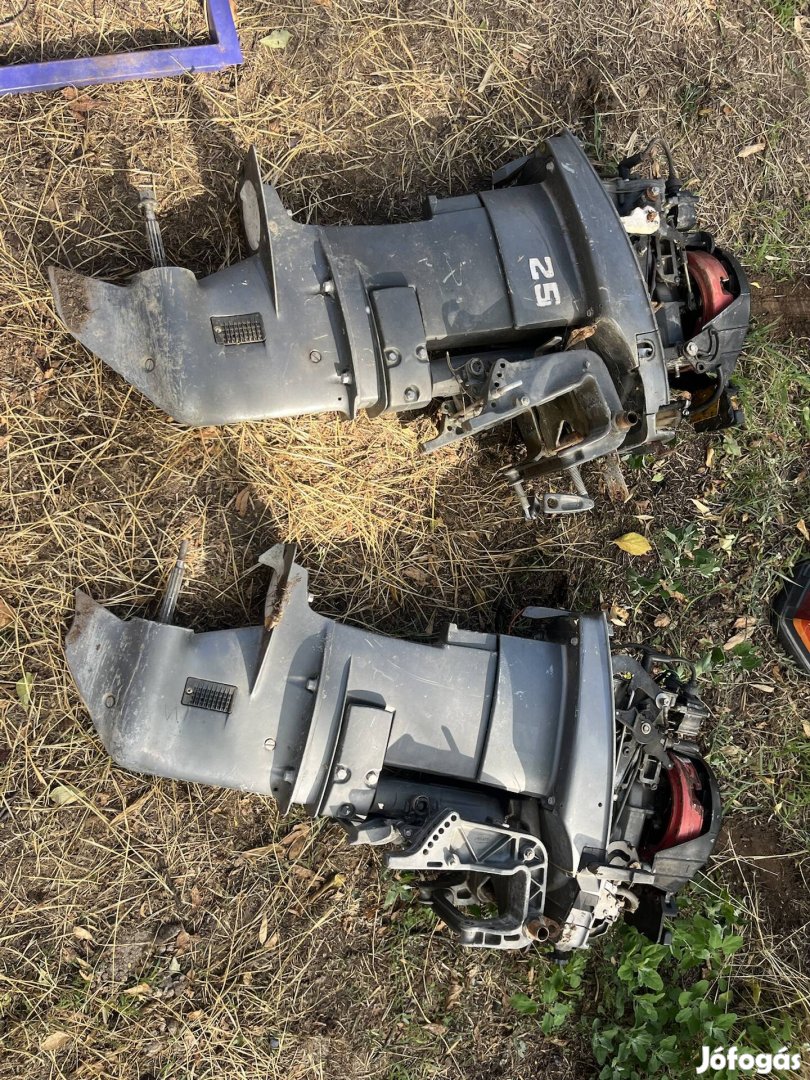 Kettő darab mariner 25 motor hajómotor csónakmotor külmotor 