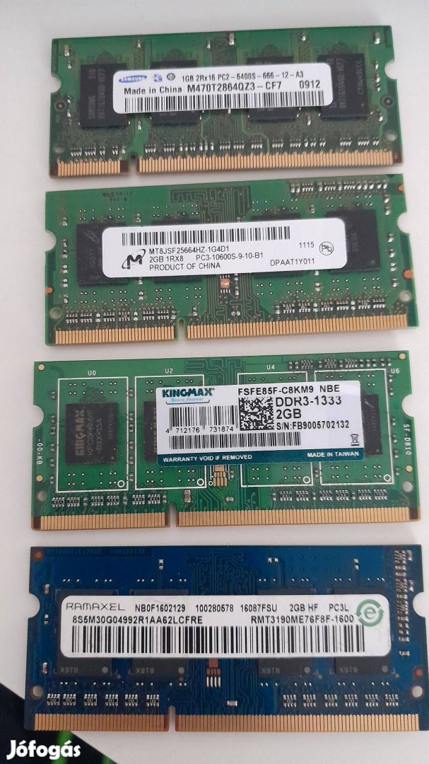 Keveset futott hibátlan ramok, memória DDR laptop