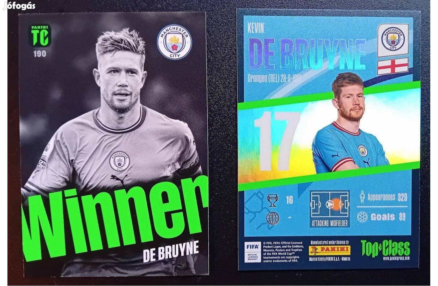 Kevin De Bruyne Manchester City Winner focis kártya Top Class 2023