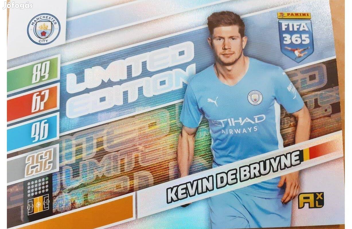Kevin De Bruyne Manchester City XXL Limited focis kártya Panini 2022