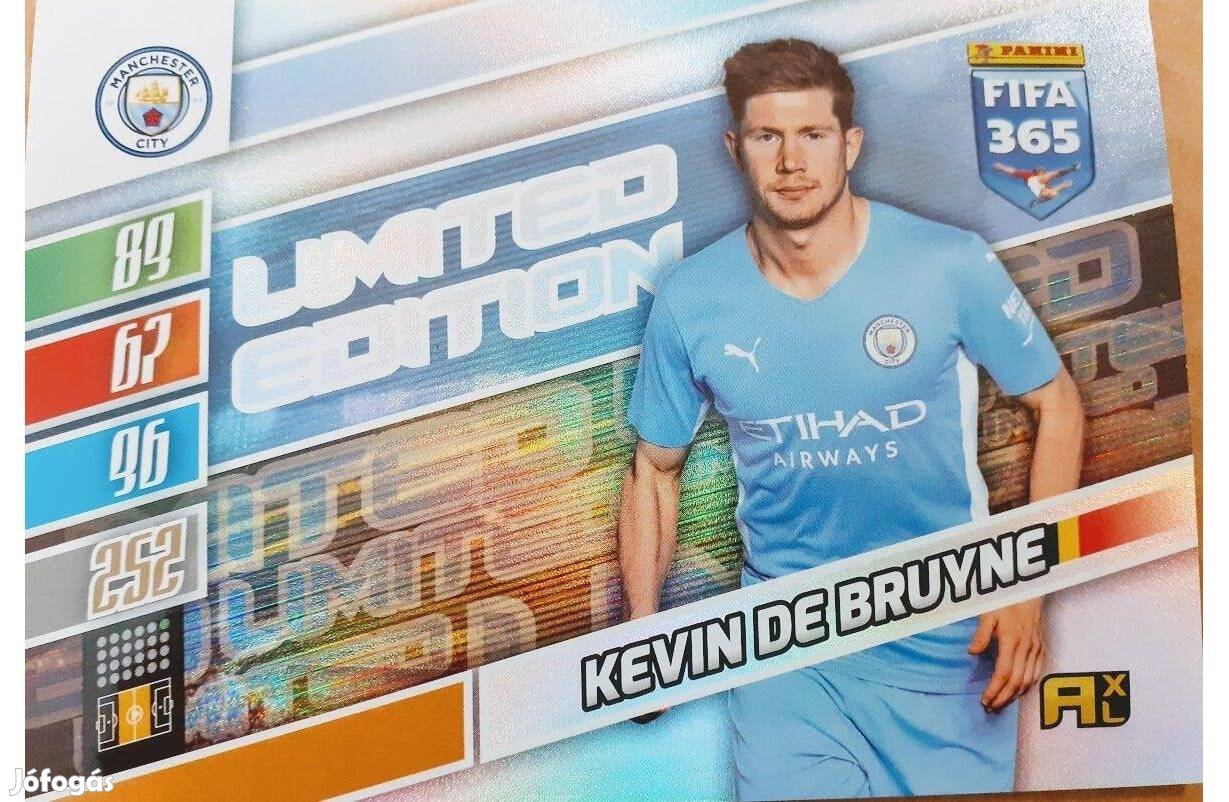 Kevin De Bruyne Manchester City XXL Limited focis kártya Panini 2022