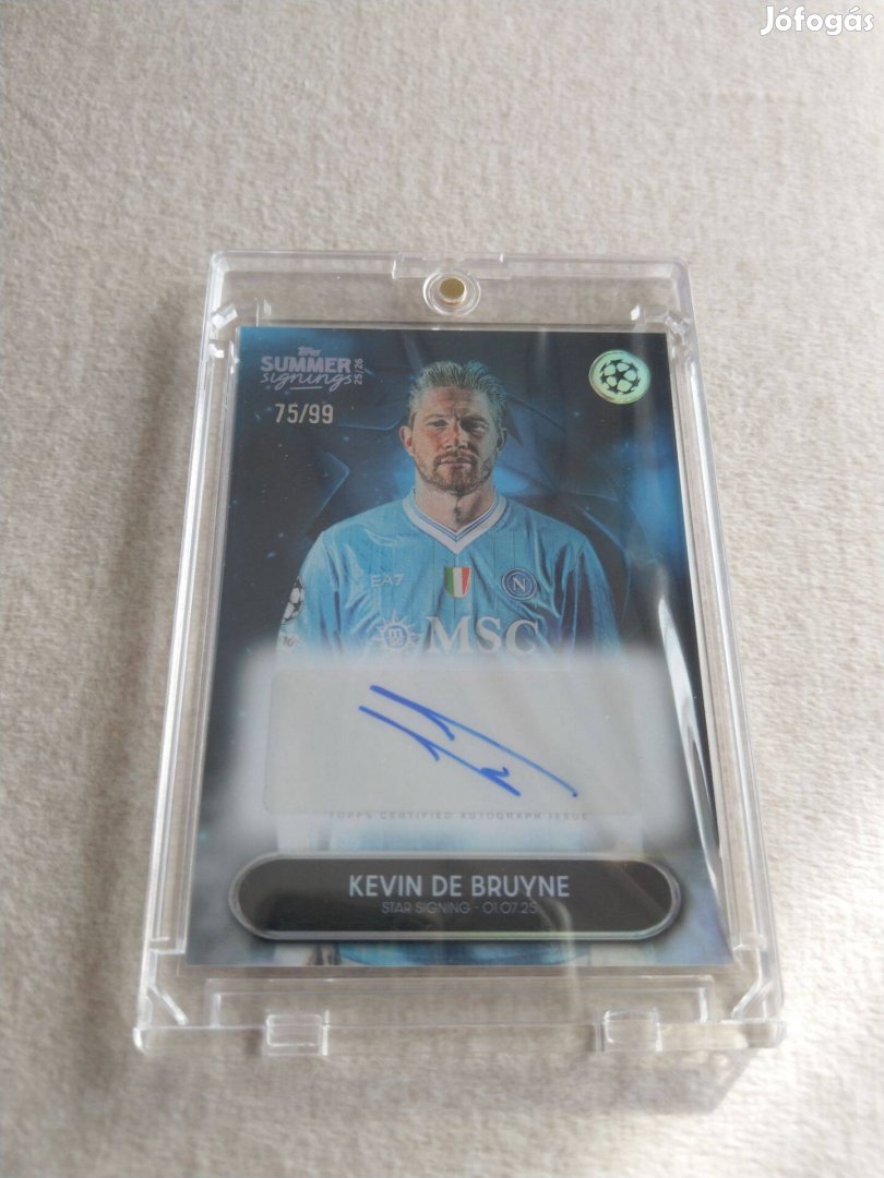 Kevin De Bruyne aláírt gyűjtői kártya