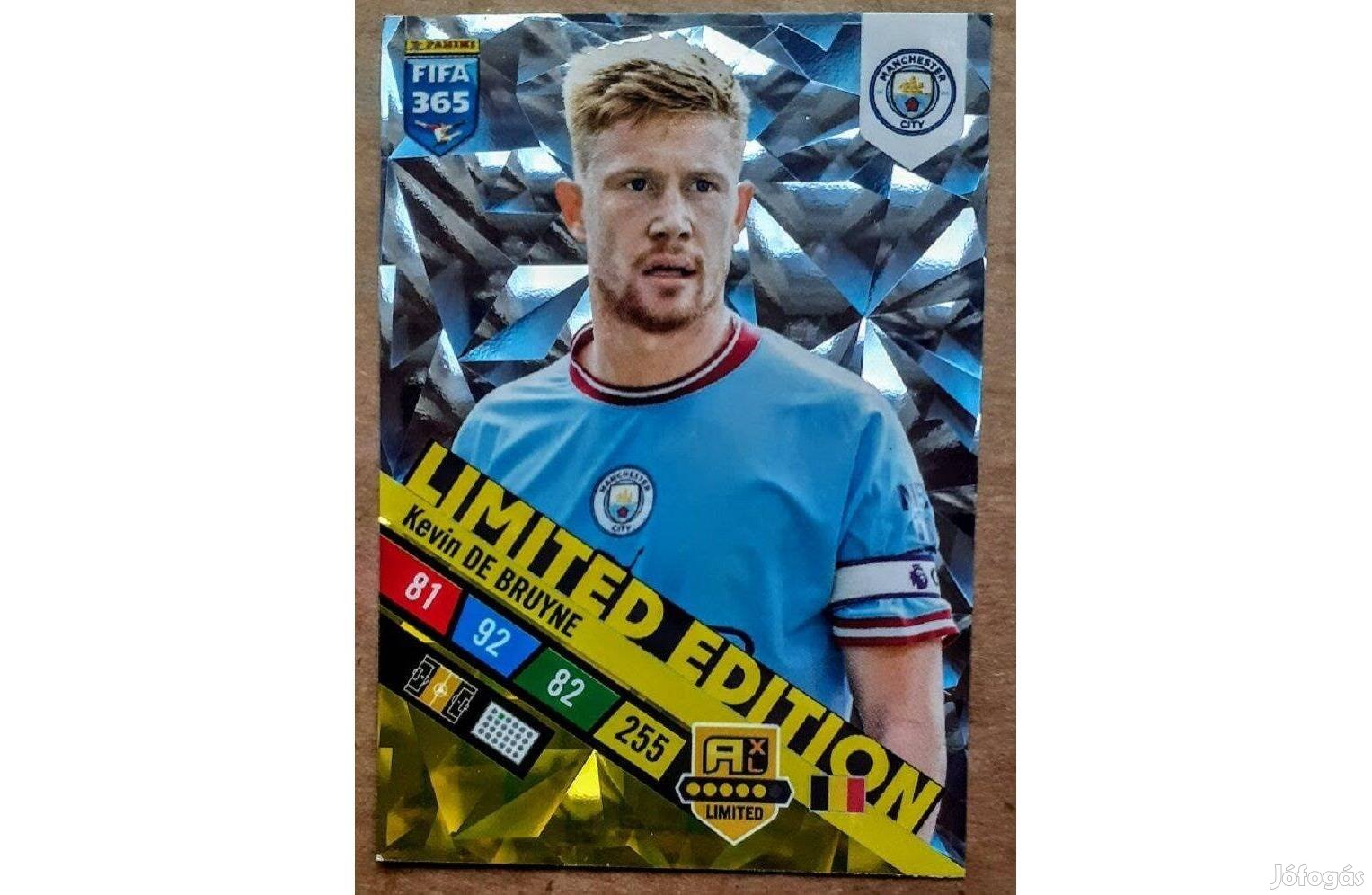 Kevin de Bruyne Manchester City Limited focis kártya Panini FIFA 2023