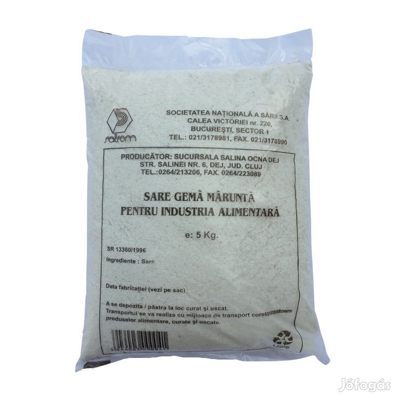 Kezeletlen adalékmentes natúr só 5kg fehér erdélyi só 440ft/kg