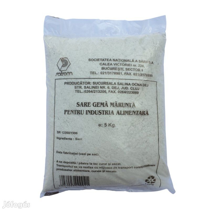Kezeletlen adalékmentes natúr só 5kg fehér erdélyi só 440ft/kg