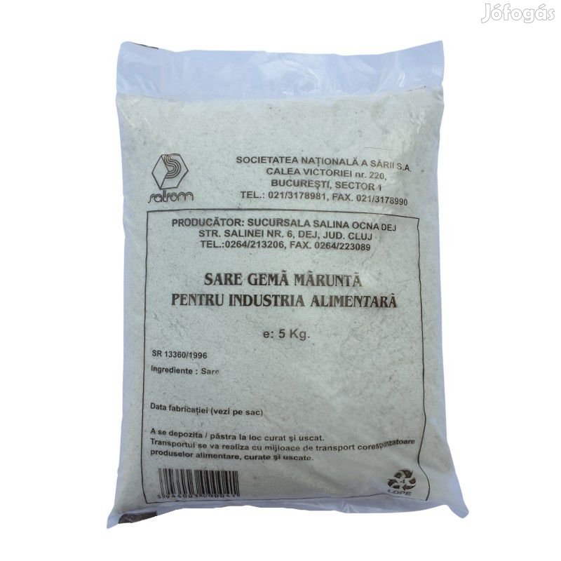 Kezeletlen adalékmentes natúr só 5kg fehér erdélyi só 440ft/kg