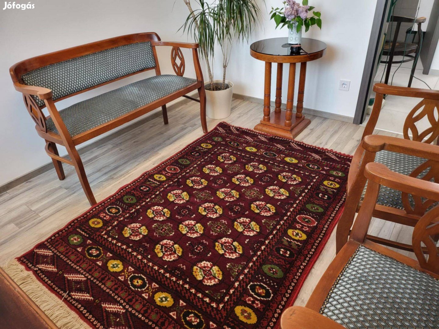 Kézi csomózású 130x187 cm gyapjú szőnyeg, falikép BFZ833V