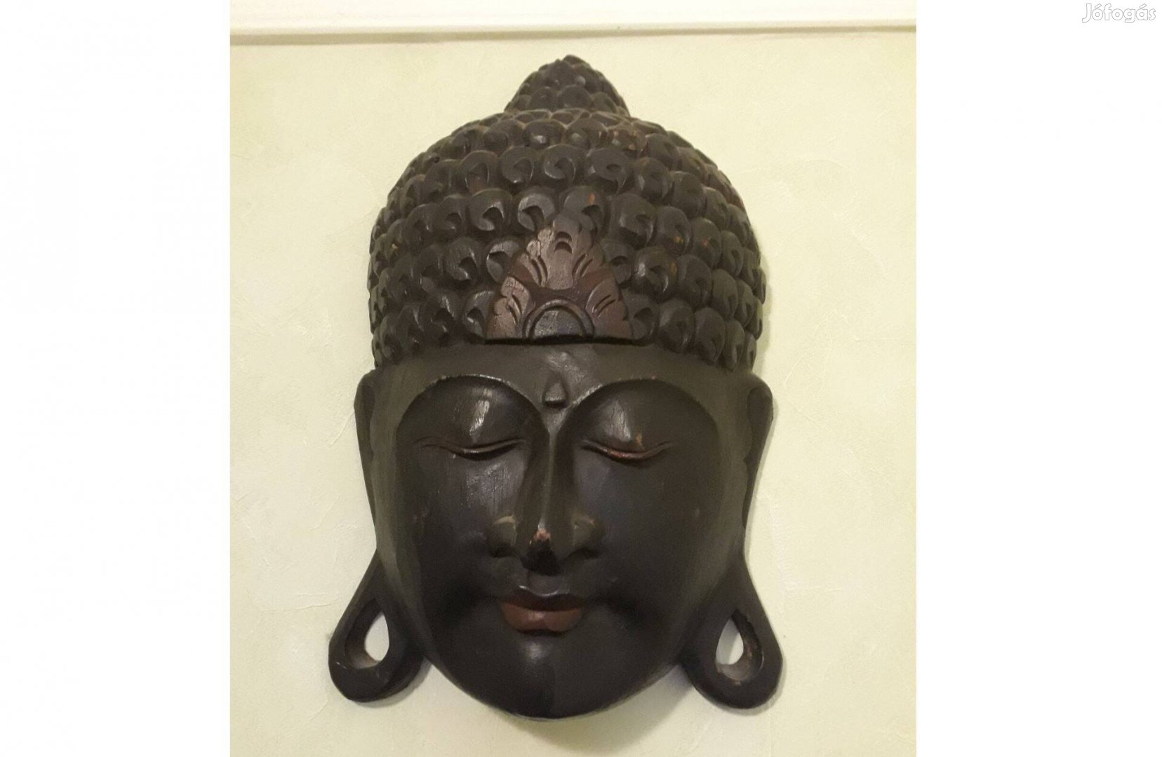 Kézi faragású, hibátlan, új állapotú Buddha fej