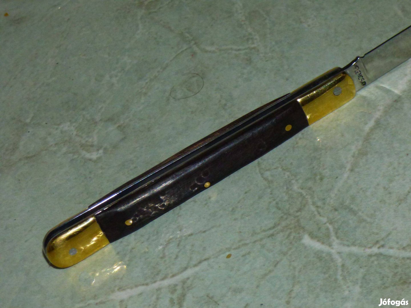 Kézműves bicska Belencsák új szalonnázó fekete dió nyéllel